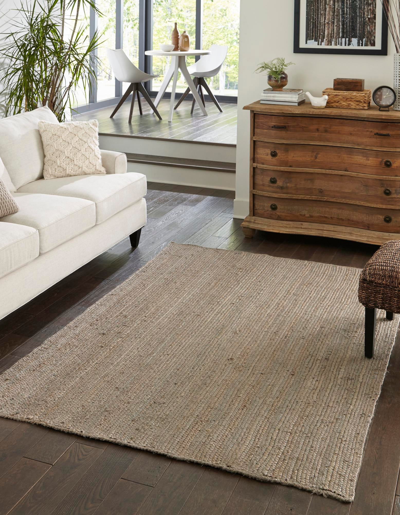 Gray Handmade Reversible Braided Jute Area Rug