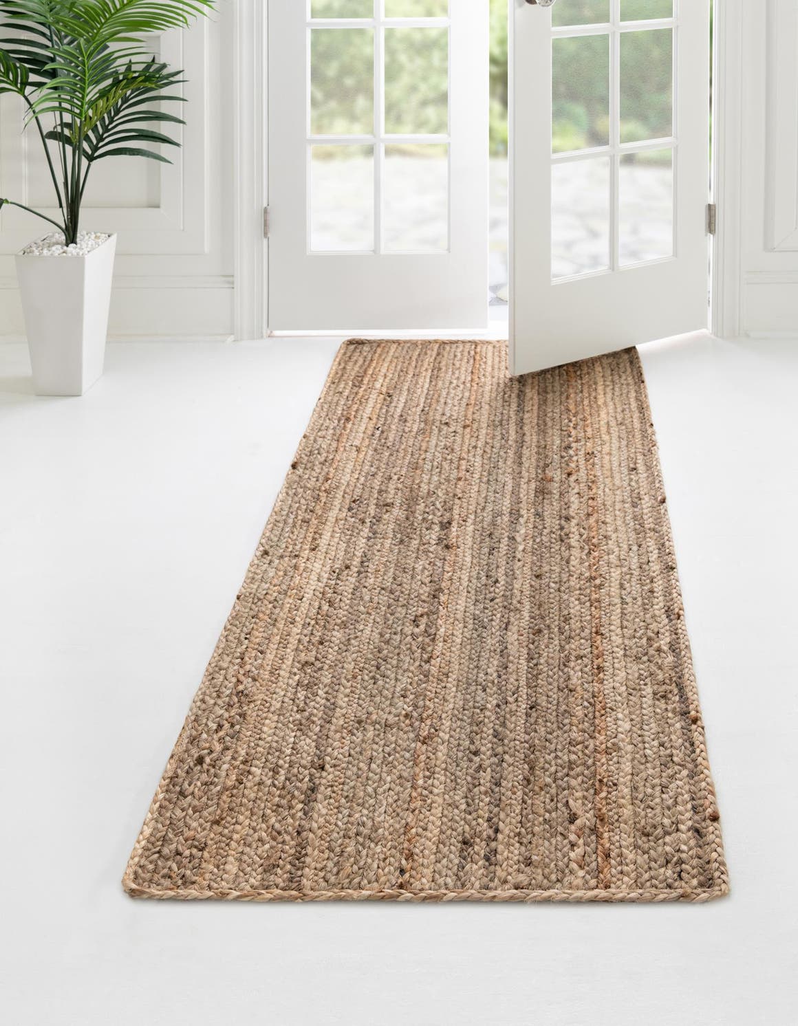Unique Loom Dhaka Braided Jute Rug Natural 2' 7" x 10' Runner Braided
