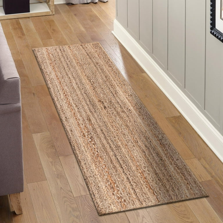 80 in. x 16 in. Natural Jute Classic Braided Runner