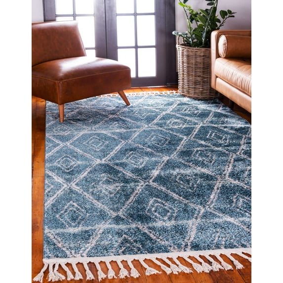 Unique Loom Diamond Titan Area Rug, Dark Blue, 2' 4" x 3' 3"