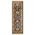 thumbnail image 1 of Unique Loom Diplomat District Rug Blue/Beige 2' 2" x 6' 1" Runner Border Farmhouse Perfect For Bathroom Hallway Mud Room Laundry Room, 1 of 8