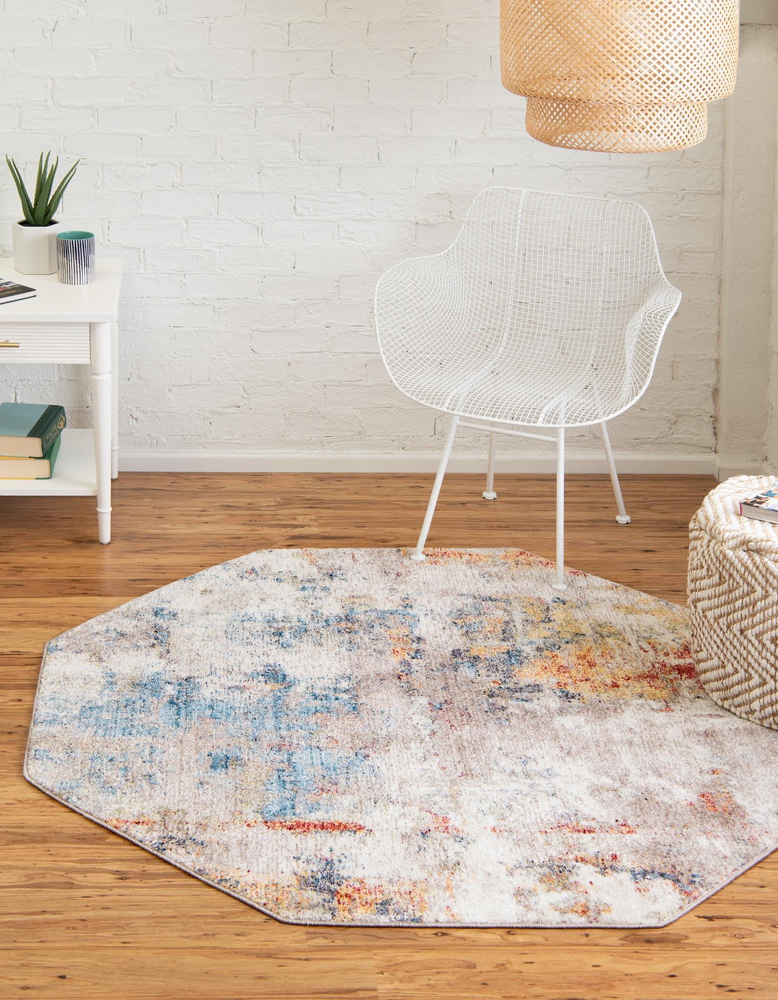 Unique Loom Dispersive Rainbow Rug , 7' 11" x 7' 11" ,Multi