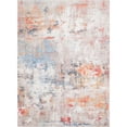 thumbnail image 1 of 8' x 11' Orange and Beige Bohemian Abstract Rectangular Area Throw Rug, 1 of 7
