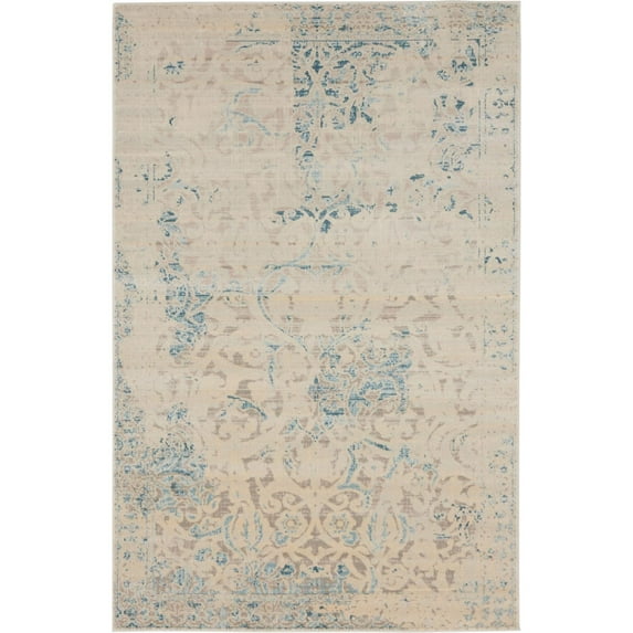 Unique Loom Distressed Transitional Area Rugs, Beige