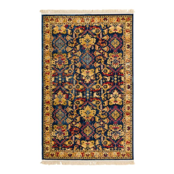 Unique Loom District Collection Area Rug - Diplomat (5' 3" x 8' Rectangle Blue/Beige)