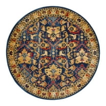 Unique Loom District Collection Area Rug - Diplomat (5' Round Blue/Beige)