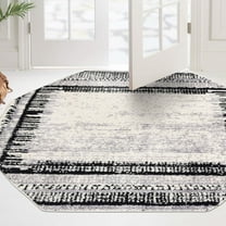 Unique Loom Tagine Collection Area Rug - Donya (5' 3" Octagon Black and White/Gray)