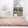 thumbnail image 1 of Unique Loom Soft Touch Shag Collection Area Rug - Dora (8' Square Khaki/Ivory), 1 of 7