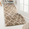 thumbnail image 1 of Unique Loom Soft Touch Shag Collection Area Rug - Dora (2' 7" x 10' Runner Khaki/Ivory), 1 of 7