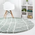 thumbnail image 1 of Unique Loom Soft Touch Shag Collection Area Rug - Dora (5' Round Sage Green/Ivory), 1 of 7