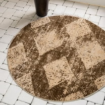 Unique Loom Dorchester Collection Area Rug (8' Round Brown/Beige)