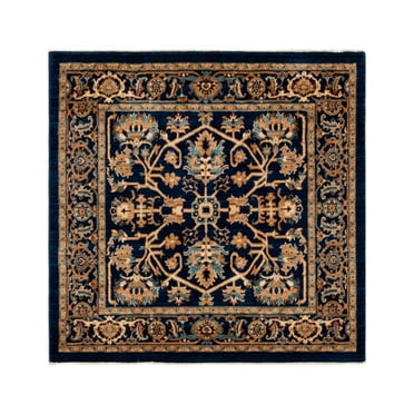 Unique Loom Dorchester Collection Area Rug - Alcott (4' 5" Square Navy Blue/Beige)