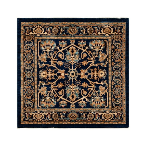 Unique Loom Dorchester Collection Area Rug - Alcott (4' 5" Square Navy Blue/Beige)