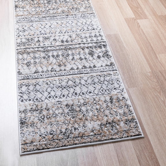 Unique Loom Leipzig Collection Area Rug - Dresden (2' 2" x 6' 1" Runner Beige/Gray)