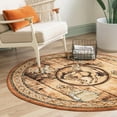 thumbnail image 1 of Unique Loom Pioneer Collection Area Rug - Dutton (7' 10" Round Walnut/Beige), 1 of 7