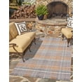 thumbnail image 1 of Unique Loom Eco Plaid Indoor Outdoor Washable Collection Area Rug - Balmoral (2' x 3' 1" Rectangle Desert Gray/Natural), 1 of 11