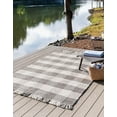 thumbnail image 1 of Unique Loom Eco Plaid Indoor Outdoor Washable Collection Area Rug - Balmoral (5' 3" x 8' Rectangle Gray/Ivory), 1 of 12