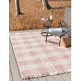 thumbnail image 1 of Unique Loom Eco Plaid Indoor Outdoor Washable Collection Area Rug - Balmoral (9' x 12' Rectangle Pink/Ivory), 1 of 12
