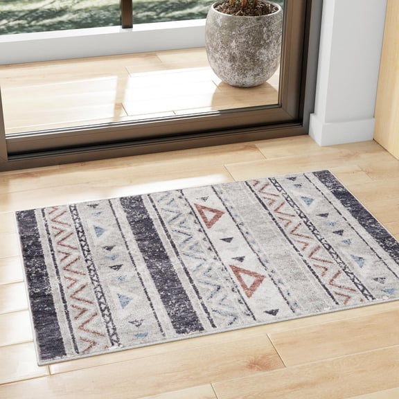 Unique Loom Eco Southwestern Collection Area Rug - Holbrook (4' x 6' Rectangle Gray/Black)