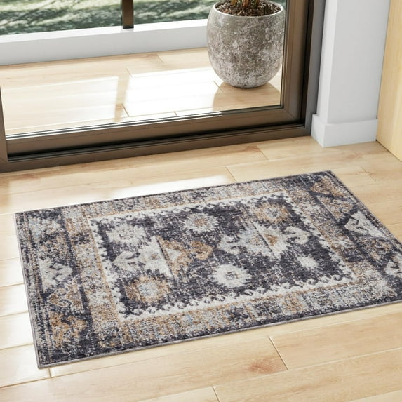 Unique Loom Eco Southwestern Collection Area Rug - Springdale (5' 3" x 8' Rectangle Charcoal Gray/Ivory)