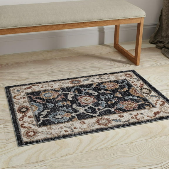 Unique Loom Eco Traditional Collection Area Rug - Animate (10' x 13' Rectangle Charcoal Gray/Gray)