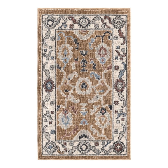 Unique Loom Eco Traditional Collection Area Rug - Animate (2' x 3' Rectangle Almond Beige/Black)