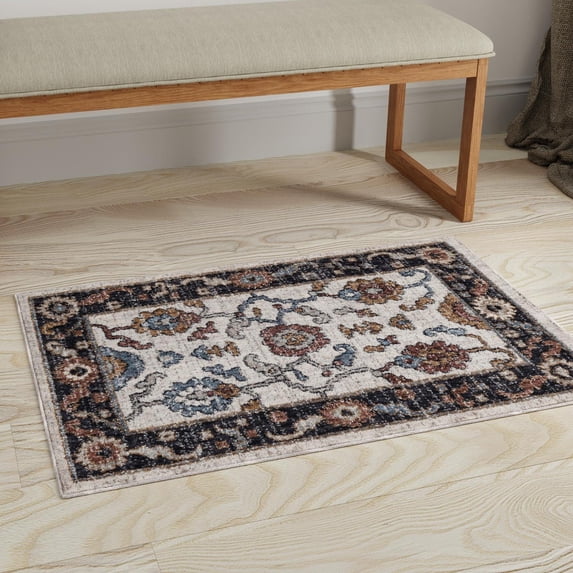 Unique Loom Eco Traditional Collection Area Rug - Animate (5' 3" x 8' Rectangle Ivory/Beige)
