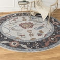 thumbnail image 1 of Unique Loom Eco Traditional Collection Area Rug - Animate (7' Round Ivory/Beige), 1 of 6