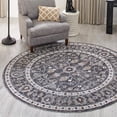 thumbnail image 1 of Unique Loom Eco Traditional Collection Area Rug - Coherance (3' 3" Round Charcoal Gray/Ivory), 1 of 7
