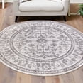 thumbnail image 1 of Unique Loom Eco Traditional Collection Area Rug - Coherance (7' Round Ivory/Gray), 1 of 6