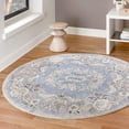 thumbnail image 1 of Unique Loom Eco Traditional Collection Area Rug - Salvage (3' 3" Round Harbor Blue/Black), 1 of 7