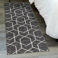 thumbnail image 1 of Unique Loom Eco Trellis Collection Area Rug - Mondo (2' 7" x 12' Runner Charcoal Gray/Ivory), 1 of 7