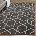thumbnail image 1 of Unique Loom Eco Trellis Collection Area Rug - Mondo (2' x 3' Rectangle Charcoal Gray/Ivory), 1 of 7
