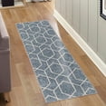 thumbnail image 1 of Unique Loom Eco Trellis Collection Area Rug - Mondo (2' x 6' Runner Harbor Blue/Ivory), 1 of 6