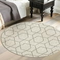 thumbnail image 1 of Unique Loom Eco Trellis Collection Area Rug - Mondo (3' 3" Round Ivory/Gray), 1 of 7