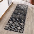 thumbnail image 1 of Unique Loom Eco Trellis Collection Area Rug - Native (2' 7" x 12' Runner Charcoal Gray/Light Blue), 1 of 6