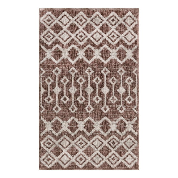 Unique Loom Eco Trellis Collection Area Rug - Native (2' x 3' Rectangle Dusty Rose/Ivory)