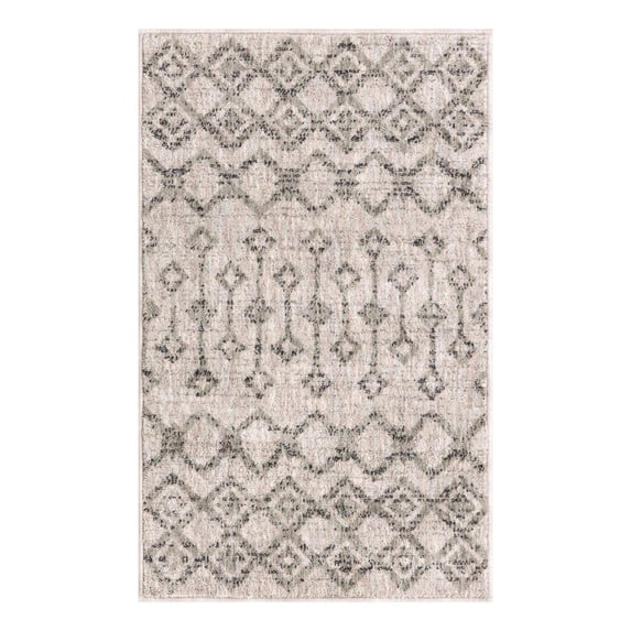 Unique Loom Eco Trellis Collection Area Rug - Native (2' x 3' Rectangle Ivory/Gray)