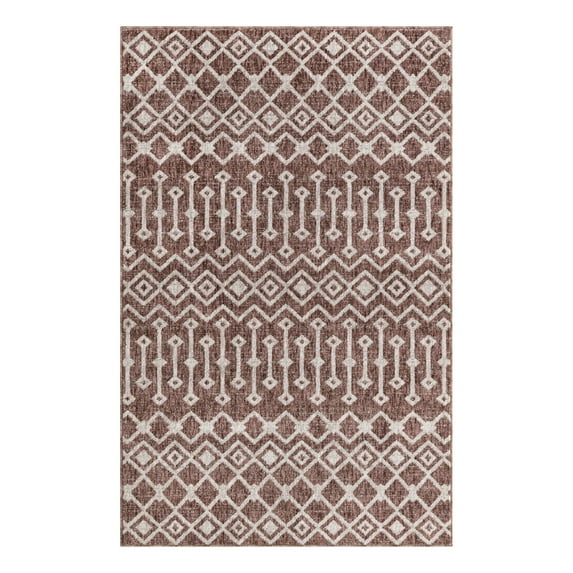 Unique Loom Eco Trellis Collection Area Rug - Native (4' x 6' Rectangle Dusty Rose/Ivory)