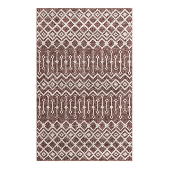 Unique Loom Eco Trellis Collection Area Rug - Native (5' 3" x 8' Rectangle Dusty Rose/Ivory)