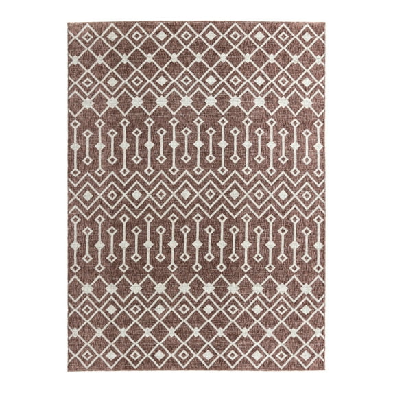 Unique Loom Eco Trellis Collection Area Rug - Native (7' 10" x 10' Rectangle Dusty Rose/Ivory)