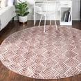 thumbnail image 1 of Unique Loom Eco Trellis Collection Area Rug - Osage (7' Round Dusty Rose/Ivory), 1 of 11