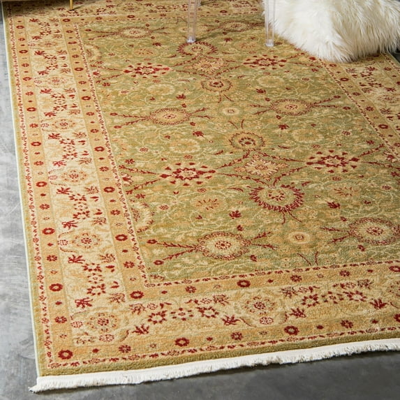 Unique Loom Edinburgh Collection Area Rug - Monroe (2' 2" x 3' 1" Rectangle Light Green/Beige)