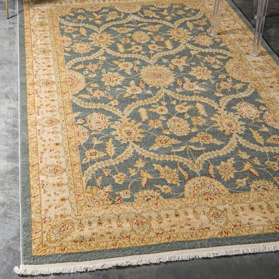 Unique Loom Edinburgh Collection Area Rug - Tansy (10' 6" x 16' 5" Rectangle Blue/Beige)