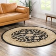 thumbnail image 1 of Unique Loom Edinburgh Collection Area Rug - Tansy (6' 1" Round Black/Cream), 1 of 7