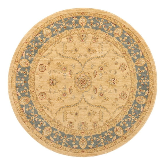 Unique Loom Edinburgh Collection Area Rug - Tansy (6' 1" Round Champagne/Beige)