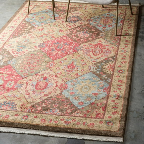 Unique Loom Edinburgh Collection Area Rug - Tulip (10' 6" x 16' 5" Rectangle Multi/Tan)