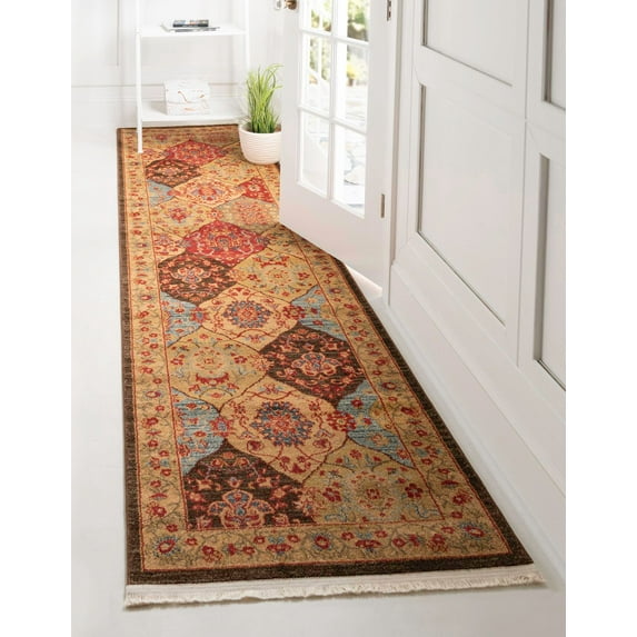 Unique Loom Edinburgh Collection Area Rug - Tulip (2' 7" x 10' Runner Multi/Tan)