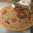 thumbnail image 1 of Unique Loom Edinburgh Collection Area Rug - Tulip (6' 1" Round Tan/Red), 1 of 7