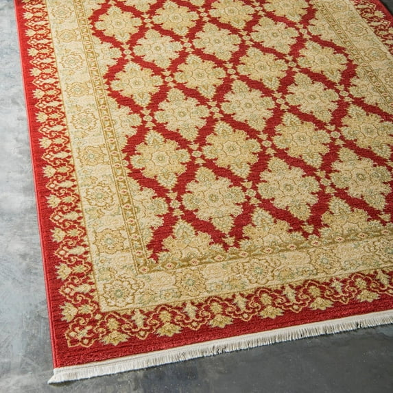 Unique Loom Edinburgh Collection Area Rug - Zinnia (10' 6" x 16' 5" Rectangle Red/Beige)